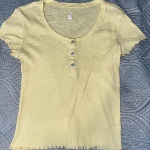 PacSun Me to We Yellow Lettuce Edge Shirt